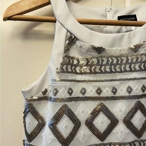 Marciano White and Gold and silver Embellished Dress